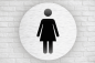 Preview: Tür-und Raumschilder, Materialstärke 1mm,Damen WC-Symbol rund