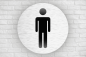 Preview: Tür-und Raumschilder, personalisierbar, Materialstärke 1mm,Herren WC-Symbol