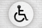 Preview: Tür-und Raumschilder, Materialstärke 1mm,Rollstuhl-Symbol,rund