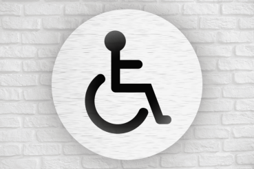 Tür-und Raumschilder, Materialstärke 1mm,Rollstuhl-Symbol,rund