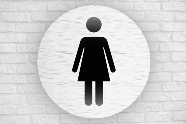 Tür-und Raumschilder, Materialstärke 1mm,Damen WC-Symbol rund
