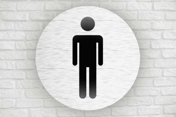 Tür-und Raumschilder, personalisierbar, Materialstärke 1mm,Herren WC-Symbol
